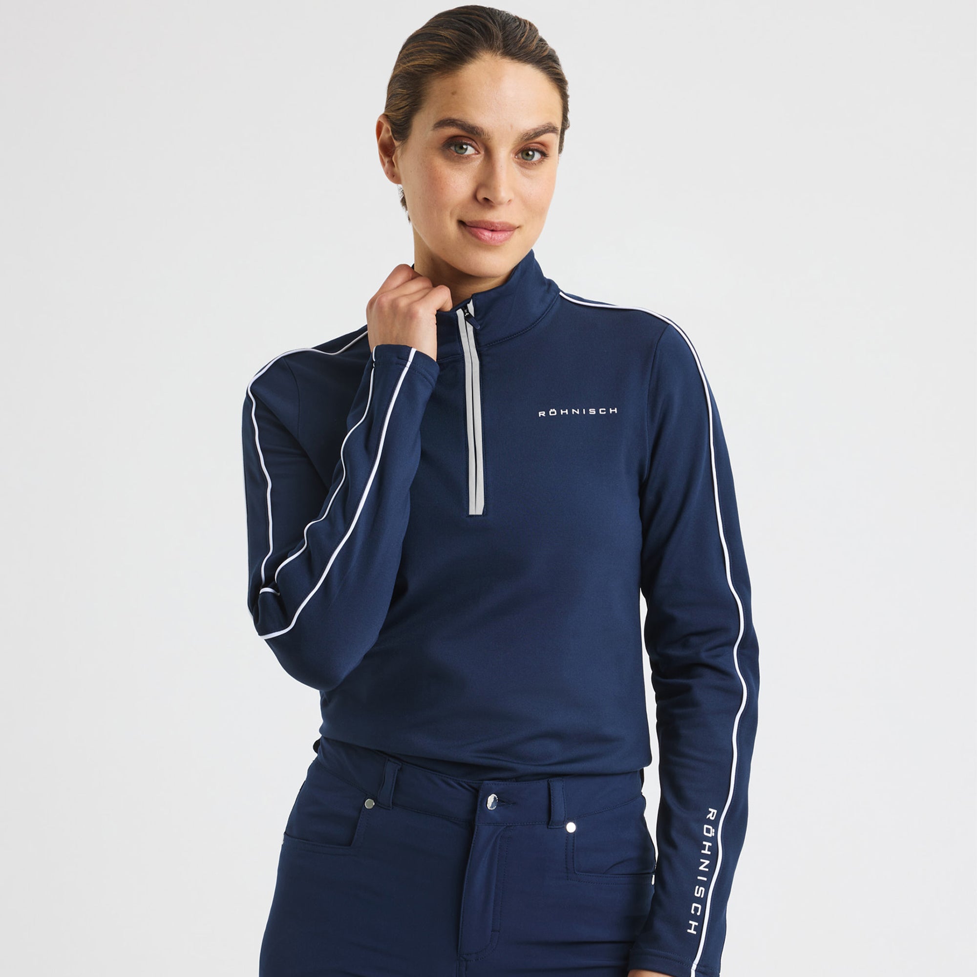 Rohnisch Amie Brushed Ladies Golf Mid Layer Navy